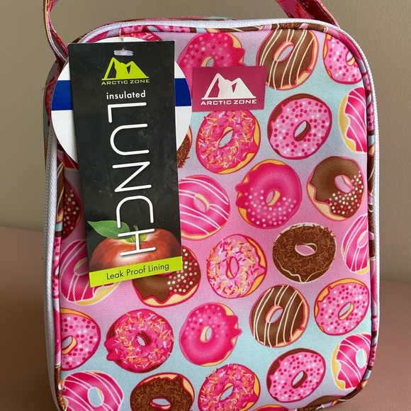Arctic Zone Other - NEW Arctic Zone Donut Pattern Lunchbox; Small Pink Donut Cooler Bag